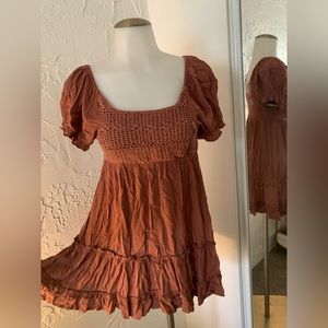 Mauve boho mini dress